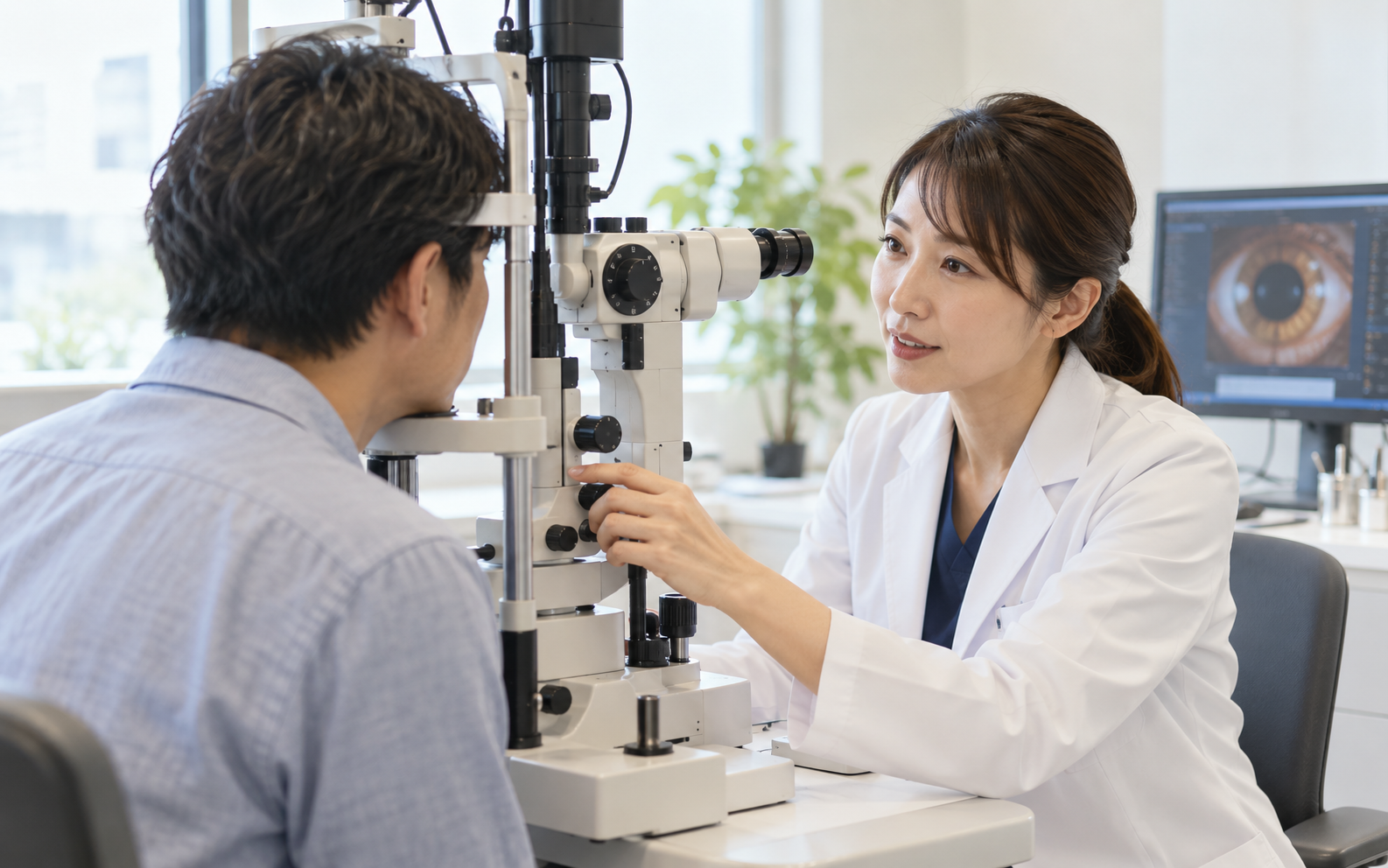 眼科で目の検査を受けるイメージ
